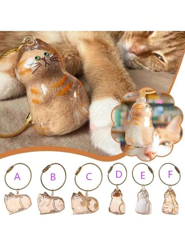Cat Memorial Card Keychain, Cat Hair Storage Bottle, Cat Shaped Memorial Bottle Box, Cat And Dog Hair Collection And Storage Card Set, Cute Pet Memorial Gift
