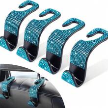 2 ganchos para asiento de coche con cristales brillantes, ganchos colgadores para reposacabezas de automóvil, ganchos traseros para bolso, bolsa de la compra, ropa de color rojo - 2 piezas - Ver 16