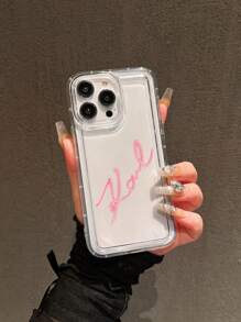 1 个带英文字母的透明气垫保护壳，Ins 风格，适用于 15 Pro Max、 14/Pro/14 Mini、 13/12/13 Mini、 11 Pro、XR/15/15 Pro/15 Plus/X/XS/XR、 16/16 Pro/16 Pro Max/16 Plus，是送给爱人、长辈、朋友、学校用品、返校的完美情人节礼物