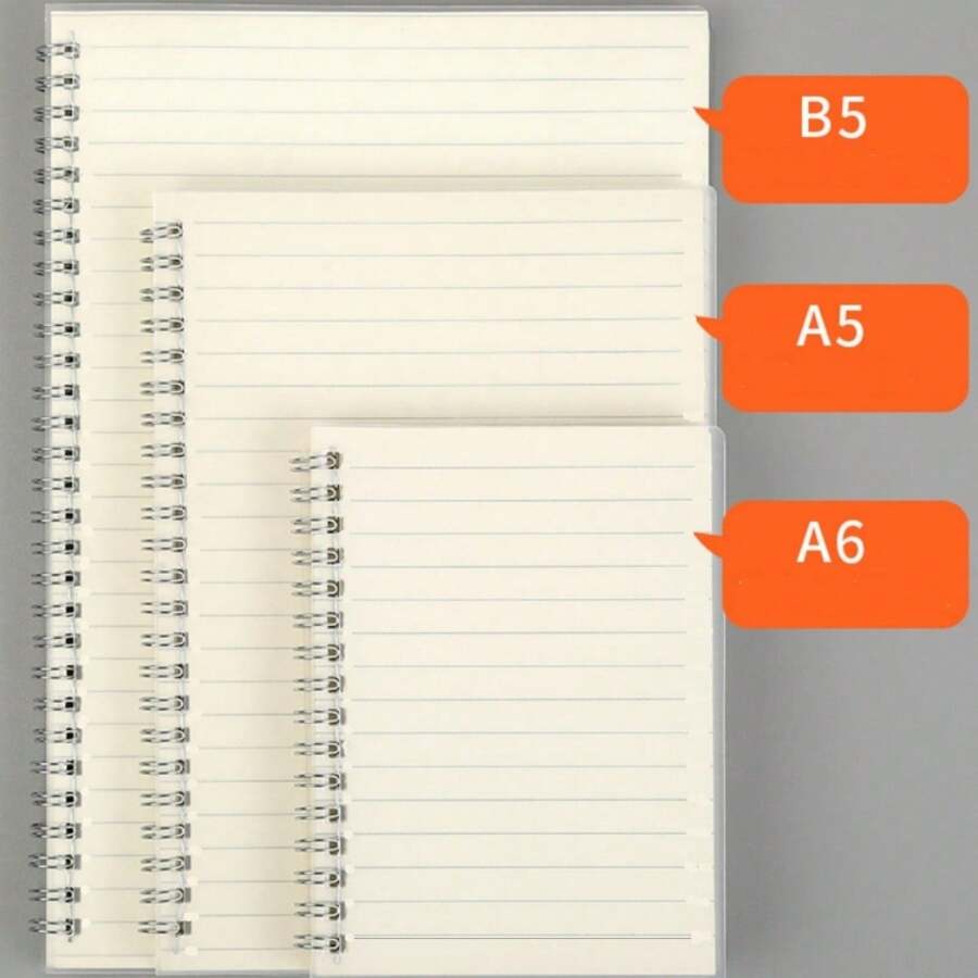 1pc Plain Spiral Notebook, Modern Portable Spiral Notebook For Student Back To School