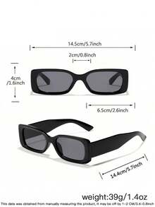 1/2/3 pares de gafas de sol rectangulares pequeñas de moda para mujer, adecuadas para uso diario, versátiles y elegantes, ideales para salidas familiares, viajes, vacaciones en la playa, actividades al aire libre, etc. - Multicolor - Ver 10