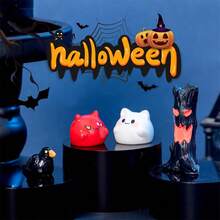 4 Stücke Halloween Dekorationen Geist Teufel Krähe Baum Harz Kunsthandwerk DIY Dekorationen Accessoires Tischdekor