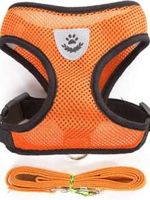 Pet Mesh Strap Sandwich Breathable Four Seasons Universal Cat And Dog Traction Rope Collar Dog Chain