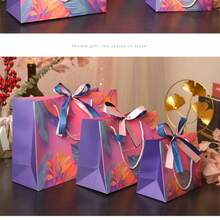 Colorful Gift Bags, Party Gifts, Handbags, Cosmetic Packaging Bags, Universal Paper Bags With Double Ribbons - Multicolor - View 9