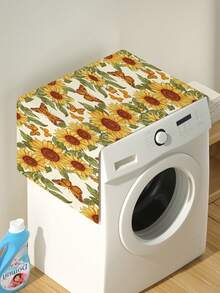 1 Sunflower Washing Machine Refrigerator Dust Cover Anti Stain Dust Cover