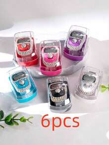 1pc Mini Rhinestone Finger Ring Counter, Portable Bling Bling Digit Tally Counter, Suitable For Festival Recitation, Festival Prayer, Unisex
