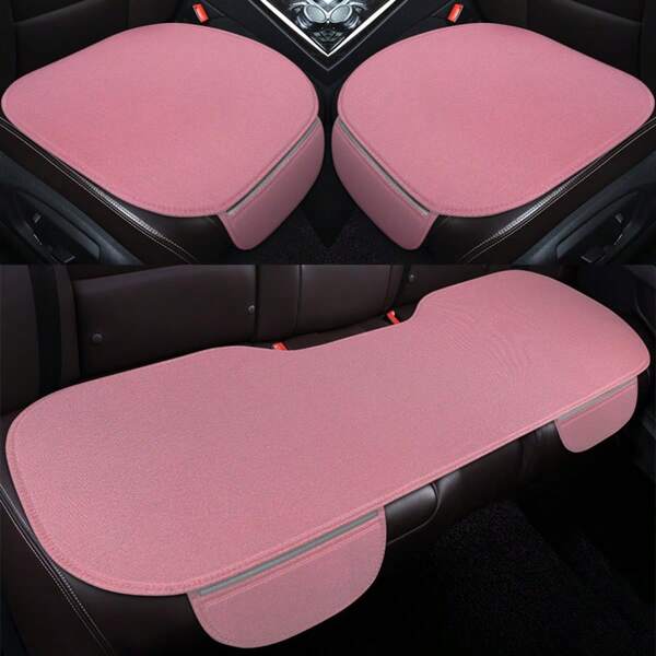Juego de 3 cojines de asiento de coche de tela de lino, adecuado para todas las estaciones. Material de lino, transpirable y sencillo. Juego de 3 cojines de asiento de coche, que absorben el sudor, antideslizantes y resistentes al desgaste, adecuados tanto para hombres como para mujeres. Cojín del asiento delantero *2, cojín largo del asiento trasero *1. Adecuado para todos los modelos de SUV y sedanes