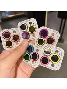 1 Set de Protector de Lente de Vidrio Luminoso Compatible con iPhone 16 15 Pro Max con Anillo de Metal Brillante Compatible con iPhone 14 13 Plus 12 Pro Max Mini (Rosa) Aplicable a Protección Diaria, Oficina, Hogar Protector de Lente de Teléfono a Prueba de Agua, a Prueba de Golpes, Anti-Caídas, Anti-Arañazos, Anti-Huellas Dactilares Cubierta Completa