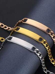 [Pulsera personalizada] Pulsera de acero inoxidable con cadena retro clásica con forma de arco, pulsera con nombre grabado personalizable, pulsera ajustable con nombre personalizado, joyería de boda, regalo de aniversario, Día de San Valentín (para él), regalo ideal (para ella, novio, novia, papá, familia, amigos, hijo, mamá, hija, abuelos), adecuado para aniversario, cumpleaños, uso diario, boda, ceremonia de graduación, baile, fiesta