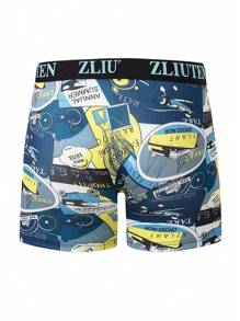 5pcs/Pack Teen Boys' Boxer Briefs, Mid-Rise Trunks For Boys Aged 12-18 Years Old