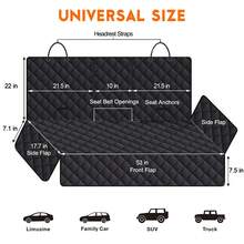 Dog Car Seat Cover, Dog Back Seat Cover Pet Car Seat Protection Waterproof Bench Car Seat Cover, Non-Slip Seat Cover Fits Middle Armrest Of Most Cars Trucks SUVsCWD-00021 - 黑色 - 查看 2