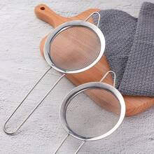 1/3/4pcs Stainless Steel Colander Ladle Strainer With Different Sizes For Filtering Flour / Oil At Home Kitchen