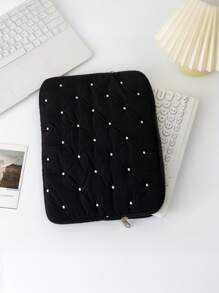 1 Stück neue bestickter Polka-Punkt Laptoptasche, Tablettasche, Innentasche und neue Notebookspeicher Innentasche. Sie zeichnet sich durch einen modischen, schlichten und frischen Stil mit einem bestickten Polka-Punkt-Design aus, was sie zu einer ausgezeichneten Wahl für Tablet-Nutzer macht. Laptoptasche für Frauen MacBook Hülle College-Essentials Schulanfang Laptophülle