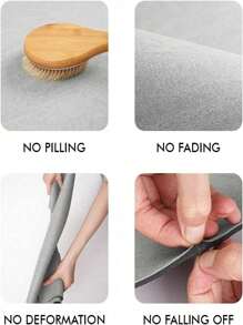 1pc Silica Gel Kitchen Mat, Modern Minimalist Geometric Lines & Color Block Pattern. White Base With Black Curved Lines In Rhythmic Design, Luxury & Fashionable Kitchen Carpet, Cushioned Anti-Fatigue, Surface Fabric, Middle Sponge Absorbent, Bottom Rubber Non-Slip, Approx. 3mm Thickness