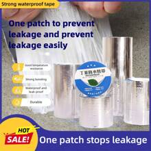1pc Butyl Waterproof Tape, Roof Leak Repair, Waterproof, High Adhesive Self-Adhesive, Aluminum Foil Waterproof Roll Material, High Temperature Resistant Pipe Wall Leak Sealing Sticker, Super Adhesive Pipe Fixing Tape, For Repair Leaks And Plumbing Projects