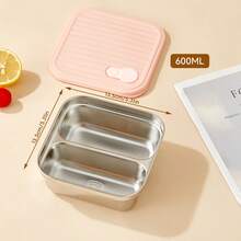 1pc 600/700ml Multifunctional 304 Stainless Steel Bento Lunch Box, Portable Leak Proof Lunch Containers With Lid, Fruit Salad Food Storage Container, Refrigeration & Dishwasher Allowable, Fresh-Keeping Box, Suitable For Student And Adult Use In Home, School, Dorm, Office, Outdoor Camping, Picnic, Travel, Back To School - Multicolor - View 24