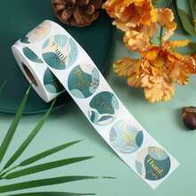 2000 张贴纸/4 卷 1 英寸感谢装饰贴纸自粘贴纸标签信封贴纸烘焙装饰贴纸，适用于学校用品，返校