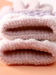 1双儿童针织手套，适合秋冬季日常佩戴 - 彩色 - 查看 8