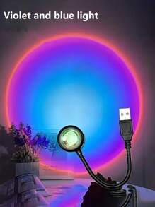 Sunset Light Projector, Sunset Lamp Projection, USB Night Light, Romantic Floor Lamps For Bedroom Living Room Decors, Rainbow Projection Lamp For Photo Background Romantic Gifts For Home Decor Living Room, Halloween, Christmas Decor, Desk Office Accessories, Wall Decor, For Camping, Party, Perfect Gift For Birthday Christmas