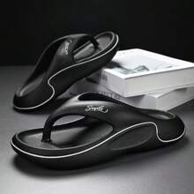 2025新款男士拖鞋夏季户外防滑耐磨厚底人字拖男沙滩凉鞋EVA凉鞋 - 黑色 - 查看 7