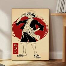 1/6 piezas Póster impreso HD resistente al agua de One Piece, el mejor regalo para niños fans del manga clásico Zoro, adecuado para decoración retro del hogar o dormitorio, sin marco