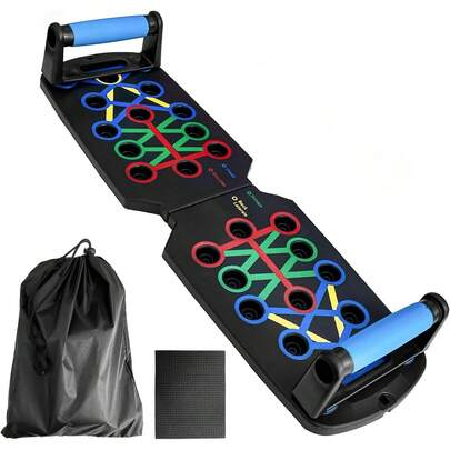 Tabla push-up portátil, multifunción, plegable, 10 en 1, asas de empuje para piso, equipo profesional de entrenamiento de fuerza de empuje A