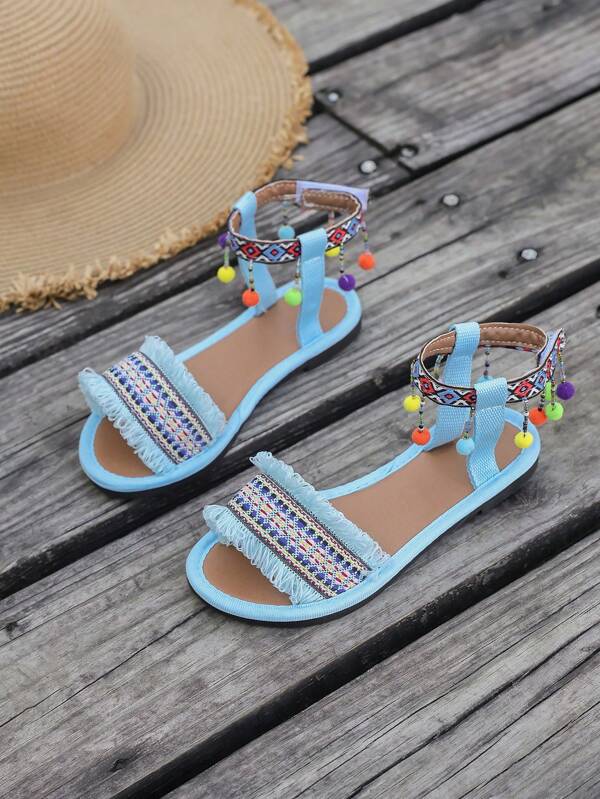 Girls' Tassel Sandals, Fashionable Holiday Shoes, Roman Sandals