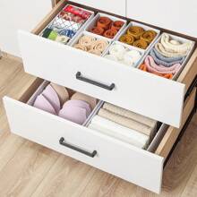 Stero 12 Pack Drawer Organizers For Clothing, Dresser Drawer Organizer Clothes, Fabric Foldable Closet Organizers And Storage Basket Bins For Clothes, Underwear, Bras, Socks (White)