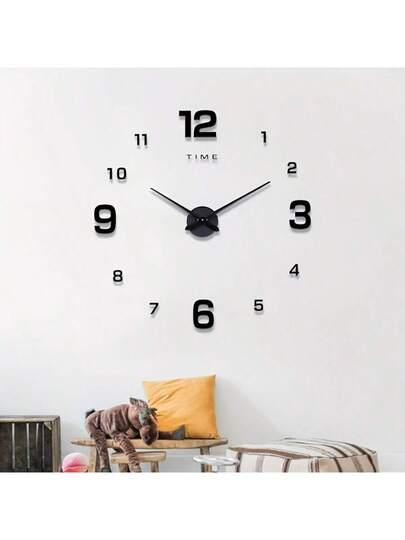 1pc Nordic Silent Self Adhesive Acrylic Wand Clock, 40cm/50cm/80cm/100cm, DIY Digital Sticker Luminous, Perfect Battery Powered (Battery Not Included), Living Room, Bedroom, Kitchen Home Room view 8
