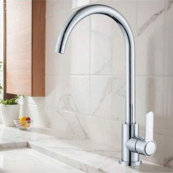 1pc 360°Swivel Kitchen Sink Faucet, Single Handle Waterfall Faucet, Stainless Steel Kitchen Mixer Tap, Kitchen Cold&Hot Water Faucet, With Hose And Installation Hardware