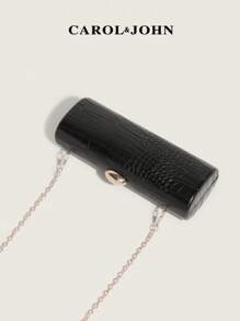 2025新款鳄鱼纹时尚长款法棍手拿包，造型独特，适合约会和派对，ZA - 黑色 - 查看 10