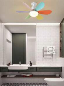 Ceiling Fan With Remote Control, 3-Color Lights, 3 Speeds, With Timer Function, For Kitchen/Bathroom/Bedroom - Nhiều màu - Xem 9