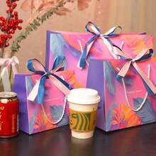 Colorful Gift Bags, Party Gifts, Handbags, Cosmetic Packaging Bags, Universal Paper Bags With Double Ribbons - Multicolor - View 4
