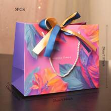 Colorful Gift Bags, Party Gifts, Handbags, Cosmetic Packaging Bags, Universal Paper Bags With Double Ribbons - Multicolor - View 16