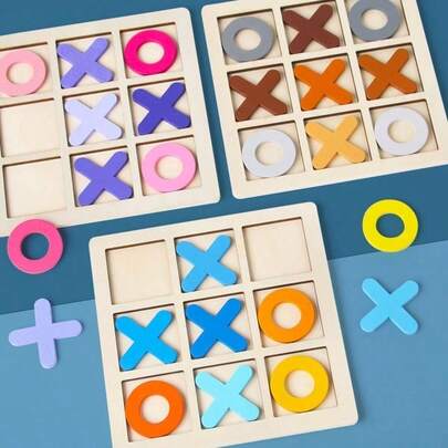 1PC-2025 新款井字棋桌面游戏 - 9 格游戏套装 - 双人互动玩具 - 儿童逻辑思维游戏 - 生日礼物、复活节礼物、圣诞节礼物、完美礼物、玩具