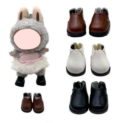(仅娃娃鞋) 新款 3.6 厘米皮靴，适用于拉布布 Labobo 玩具配件，时尚百搭公主 LBB 娃娃鞋