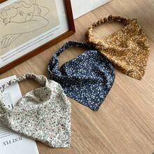 女士头巾 3 件套 清新花卉弹性头带 女士头巾，夏季田园风格发饰，学校用品，学院风 - 彩色 - 查看 2