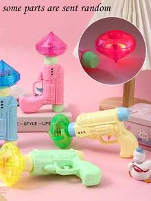 Juguete lanzador creativo que se ilumina, gira y destella en colores aleatorios