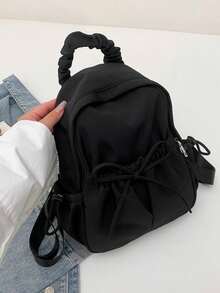 Rucsac ușor cu capacitate mare, rucsac funcțional cu decor de fundă, rucsac multifuncțional pentru studenți, rucsac de călătorie casual, rucsac durabil, capacitate mare, bretele reglabile, pentru absolvenți, adolescente, boboci, elevi de clasa a XII-a, elevi de liceu, licei universitari, perfect pentru activități în aer liber, călătorii înapoi la școală, geantă pentru școală - Negru - Vizualizare 5