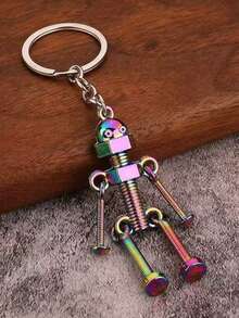 1 件锌合金人体骨骼形状创意休闲时尚钥匙扣万圣节背包装饰钥匙扣适用于包包汽车配件女士 - 柔和淡色 - 查看 2