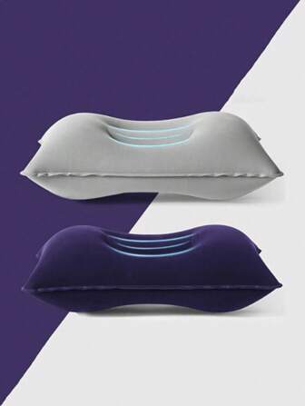 1 方形毛绒充气枕头，超轻充气枕头，适合徒步旅行、露营和旅行，携带方便，用途广泛，适用于各种场景