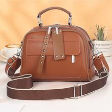 Women Shoulder Bags - 淺卡其配土黃 - 查看 4