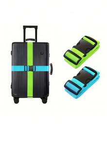 1pc Luggage Strap, Travel Suitcase Tie Down Belt, Thick Cross Packing Strap Bag For School School Accessories School Stuff - Multicolor - View 2