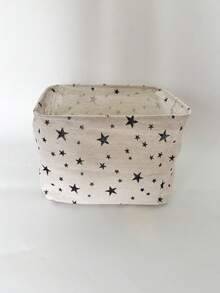 1 件迷你可折叠织物收纳篮，简约可爱的办公桌整理盒，棉麻小储物容器