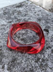 1 件几何夏季扎染手链树脂弧形海滩手镯，不对称醋酸纤维袖口腕带，时尚百搭 - 手鐲 - 查看 18