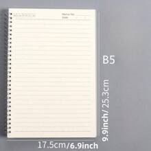 1pc Plain Spiral Notebook, Modern Portable Spiral Notebook For Student Back To School