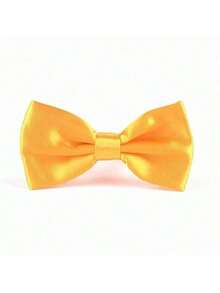1pc Men's Polyester Solid Dual-Layer Bow Tie