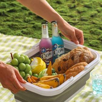 户外可折叠便携手提篮野餐篮折叠拖把桶家用洗衣篮折叠桶