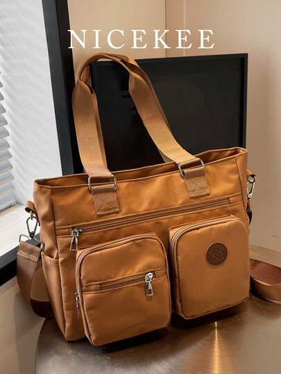 New Retro Style Large Capacity Handbag, Solid Color Fashion Versatile Women's Shoulder Bag, Casual Minimalist Adjustable Strap Crossbody Bag Suitable For Outings, Dates, Shopping, Daily Commute