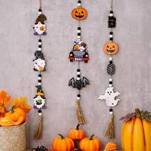 2pcs Halloween Listing Home Party Ghost Festival Decoration Bead String Witch Pumpkin Bat Hanging Accessories